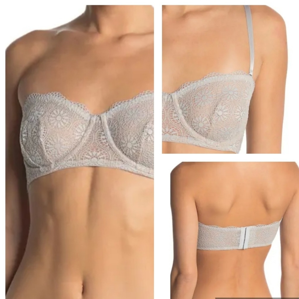 Free People Starla Underwire Convertible Lace Blue Bra